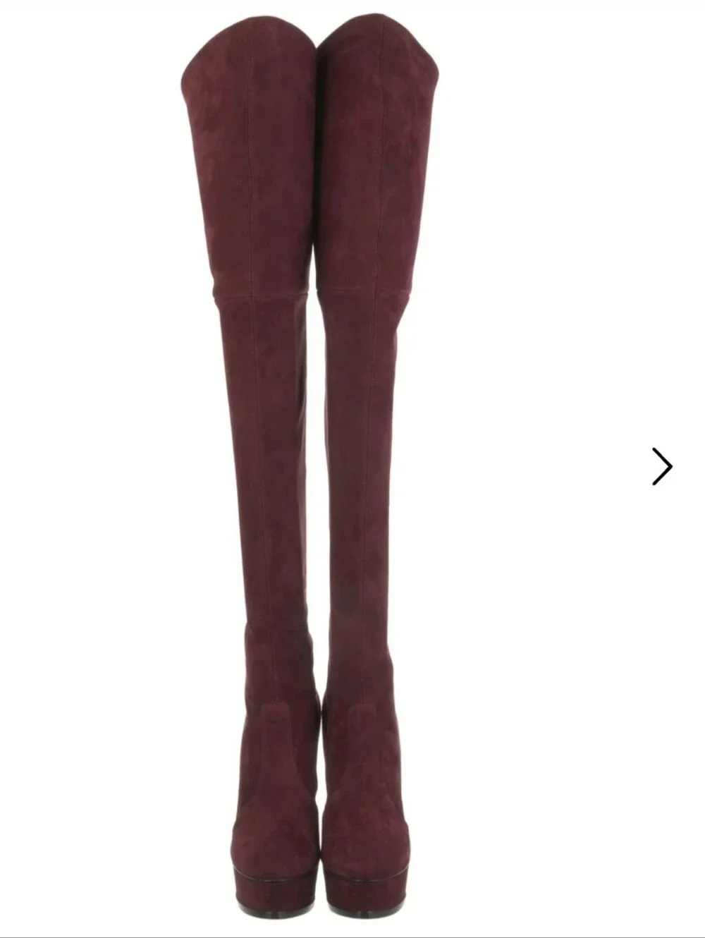 Casadei Over-the-Knee Suede Platform Stiletto Boot - Burgandy